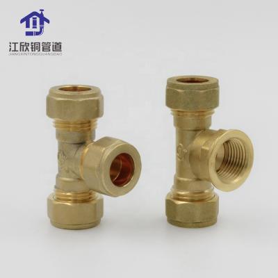 China Brass Water Pipe System Compression Fittings Plumbing Fittings HAVC Water Copper Pipe Fittings Building Material for sale