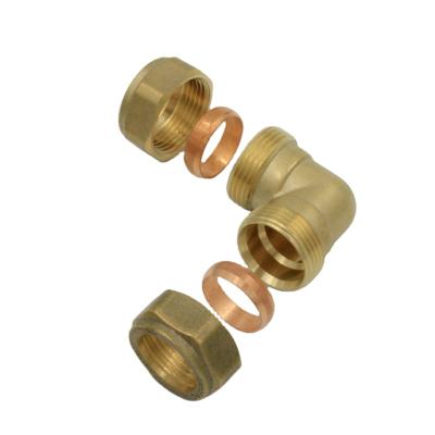 China Hot Brass Water Pipe System 2021 Wholesales Chinese Brass Compression Elbow DZR Fit Supplier for sale