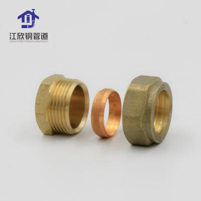 China Brass Water Pipe System Compression Fittings Cover Plumbing Fittings HAVC Water Copper Pipe Fittings Building Material for sale