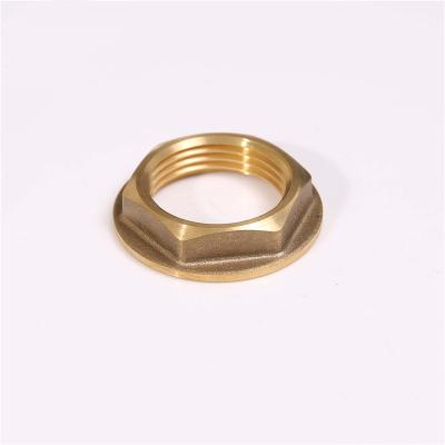 China Factory direct sales water treatment thread valve pipe fittings hex nut brass check nut, metal brass nut for sale