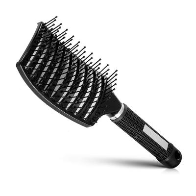 China Salon Curved Vented Styling Brush, Detangling Thick Hair Massage Drying Brush for Wet Dry Thick Curly Straight Hair for sale