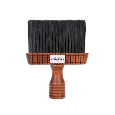 China Barber Neck Duster Brush Nondisposable for Hair Cutting Neck Cleaning Brush Soft Professional Nylon Barber Natural Wood Handle for sale