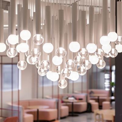 China Post Modern Customized Residential Decoration Round Tube Led Chandelier Custom Modern Hotel Lobby Staircase LED Pendant Lighting for sale