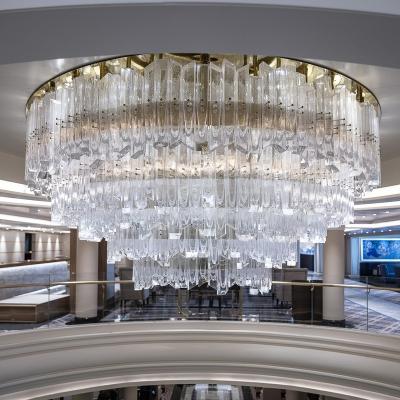 China Traditional Large Square Hotel Lobby LED Rectangular Chandelier Lighting Custom Specify European Size Contemporary Ceiling Lamp Chandelier for sale