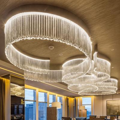 China Customized Luxury Surface Mounted Project Restaurant Hotel Banquet Corridor Art Glass LED Chandelier Ceiling Hanging Pendant Lighting 2022 for sale