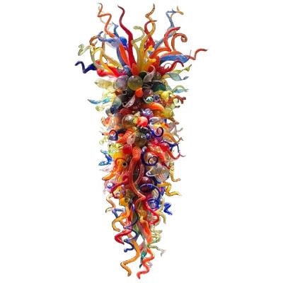 China Modern Custom Style Indoor Stained Glass Chandelier Chihuly Decoration Art Glass Pendant Lamp Hotel Lobby Project Hanging for sale