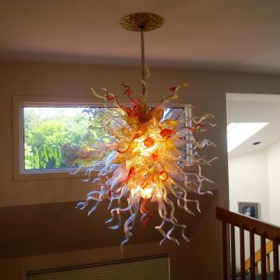 China Modern customization Dale style chihuly LED chandelier hand blown glass murano pendant lamp for hotel lobby factory sale for sale