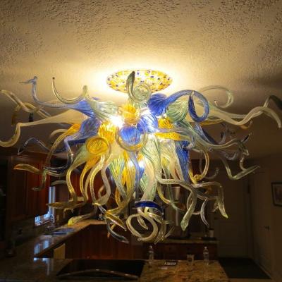 China Modern Bespoke Art Chihuly Style LED Chandelier Fitting Hand Blown Glass Murano Pendant Lamp American Romantic Ceiling Lamp For Hotel for sale