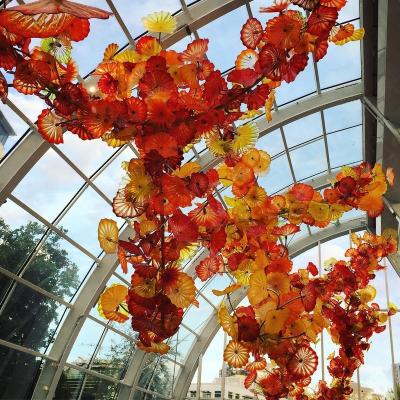 China Modern Custom Color Art Glass Large Hotel Lobby Ballroom Chandelier Lighting For Hotel Project Large Pendant Lamp For High Ceilling for sale