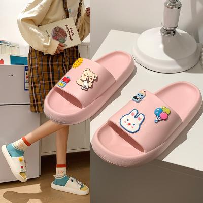 China Cushioning the 2022 Korean version of the new uniterm cute cartoon, open-toe, thick soles, large size slippers for sale