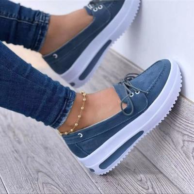 China Damping 2022 Chunky Platform Loafer Shoes Women's Style Women's Walking Flat Sports Shoes Large Size Ladies Shoes for sale