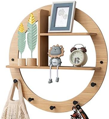 China Modern Wood Shelves Wall Circular Decorative Floating Shelf Made Of Bamboo Board And Composite 18