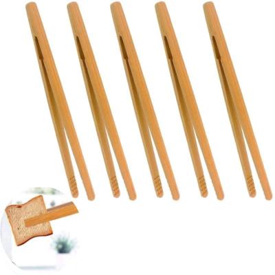 China Sustainable Mini 5pcs 7 Inch Toaster Clip Bamboo Tweezers Tea Tongs For Cooking Bread Pickles for sale