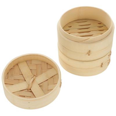 China 1 Set Sustainable Handmade Bamboo Steamer Cooking Tool For Kitchen Food With Lid for sale