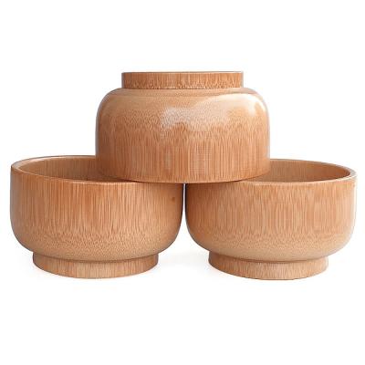 China Natural Handcrafted Wooden Bamboo Soup Bowl Viable To Salad Bowl Around Spice Dip Instrument Set Tool for sale