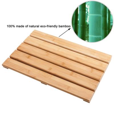 China High Quality Sustainable Non Slip 100% Natural Bamboo Square Shower Mat For Floor Spa Customized Shower Mat Bath for sale