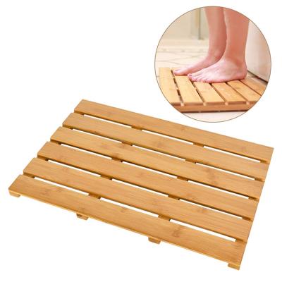 China Sustainable Bath Floor Mat For Bathroom Floor Showers 100% Natural Bamboo Bathtubs for sale