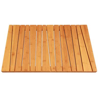 China Sustainable Bamboo Bath Floor Mats Bathroom With Slatted Design for sale