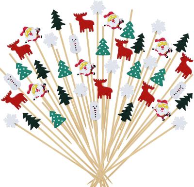 China 1000 Count Disposable Toothpicks 120 Pcs Bamboo Christmas Cocktail Picks Handmade Bamboo Toothpicks Fruit Picks Appetizer Toothpicks for sale