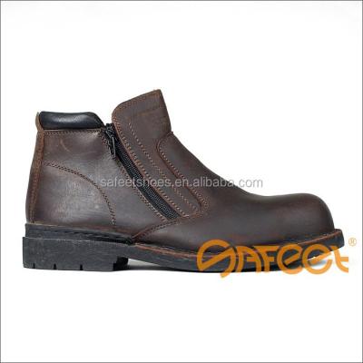 China Steel Toe Dongguan Full Grain Leather Goodyear Slip On Safety Shoes Without Lace SA-3204 for sale