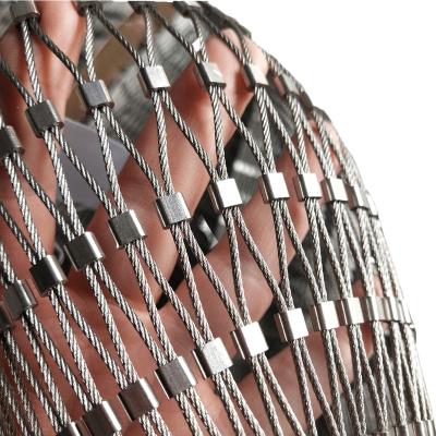 China Animal Plain Weave Stainless Steel Wire Rope Mesh Balcony Protection Mesh for sale