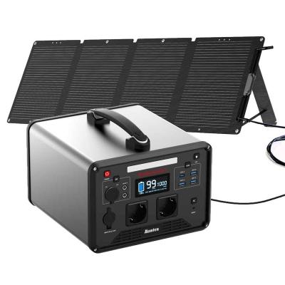 China Heavy Duty Home Off Grid Generator 1000W 1000Wh Solar Portable Power Supply With Camping AC DC Output Indoor And Outdoor Use for sale