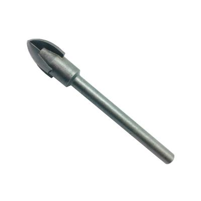 China Glass& Ceramic Tile Drilling Sand Blown Around Shank Cross Carbide Tip Glass Drill Bit For Porcelain Tile Glass Ceramic Drilling for sale