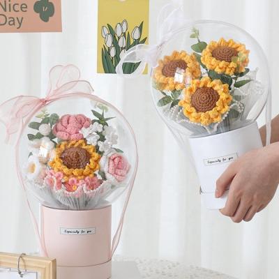 China Recycled Materials TC Custom Flower Packaging Gift Boxes 20cm Transparent Bobo Bubble Ball Candy Storage Basket Flower Bouquets Clear Acrylic Ball for sale