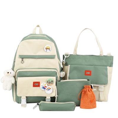 China None Women Fashion Backpacks Set Canvas School Bags Designer Leather Ladies Student Stylish Backpack For Girls for sale