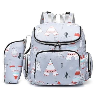 China Custom Logo Water Resistant Mommy Travel Diaper Backpack Mom Diaper Bag Fashionable Diaper Bag for sale