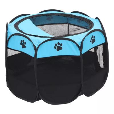 China Breathable Dog Tent Houses Puppy Cats Pet Cage Octagon Fence Portable Outdoor Kennels Cage Foldable Indoor Pet Delivery Room for sale