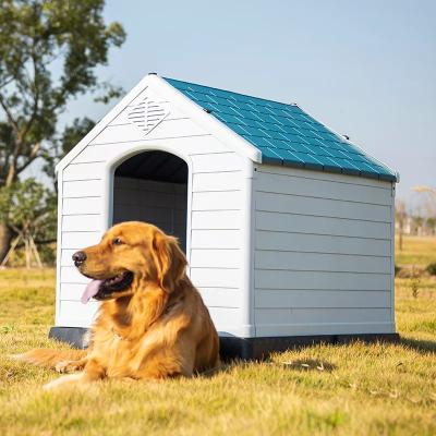 China Viable Series Simple Outdoor Use Large Size Removable Kennel Style Rainproof Plastic Doghouse With Window for sale