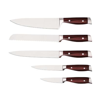 China Viable Hot Sale Knife Kitchen Set 6 Pcs Wood Handle Stainless Steel Blade Kitchen Knife Set for sale