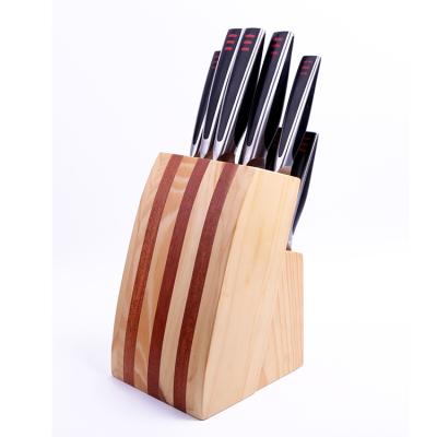 China 10 Pcs Durable High Quality Forged ABS Handle Stainless Steel Chef Knife Set With Wooden Knife Block for sale