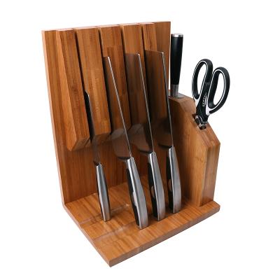 China Durable High Grade Forged ABS Handle Kitchen Knife Set With Bamboo Knife Block for sale