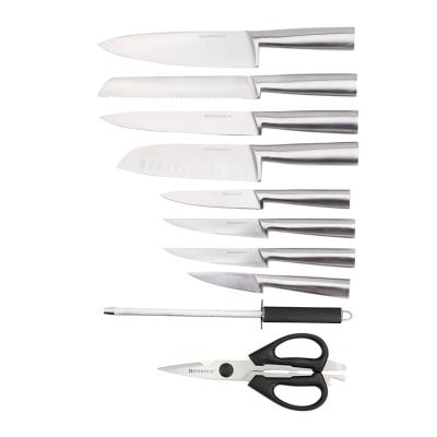 China Viable Wholesale Kitchen Accessories Professional Knife Set Japanese Chef Knives Kitchen Set 10 Pieces Stainless Steel Cavity Handle for sale