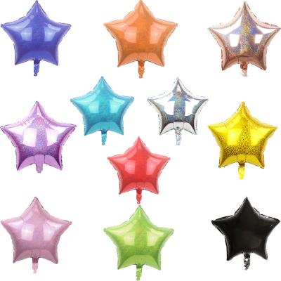 China Environmentally Friendly Wholesale 18 Inch Foil Wedding Balloons Inflatable 18inch Laser Color Star Shape Foil Balloons for sale