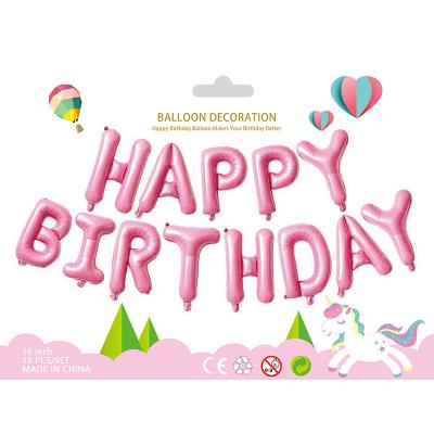 China Environmentally Friendly 13pcs 16 Inch Happy Birthday Alphabet Decoration Letter Foil Ballons Birthday Party Decorations Globos for sale