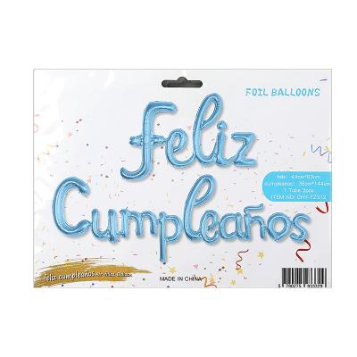 China Environmentally Friendly Spanish Feliz Cumpleanos Letter Gold Star Foil Balloon Happy Birthday Banner Set For Background Wall Decoration Globos for sale