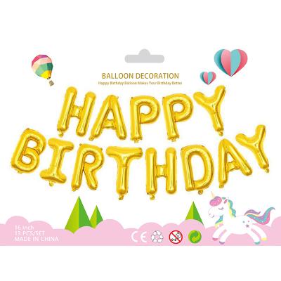 China Environmentally Friendly Birthday Aluminum Film Balloon Set Kids Adult Letter Happy Birthday Party Decoration Balloon for sale