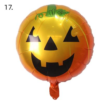 China Environmentally Friendly Happy Halloween Theme Ghost Festival Pumpkin Head Decoration Party 18Inch Aluminum Foil Balloons for sale