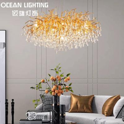 China Modern Indoor Lighting Popular Design Led Chandeliers Waterdrop Glass Chandelier Lighting Hanging Pendant Lamp for sale