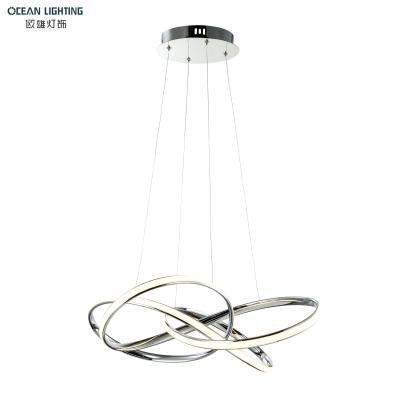 China Hotel Kitchen Bedroom 50W Lamparas Modern Contemporary Nordic Aluminum Acrylic Hanging Pendant Lights LED Chandelier for sale