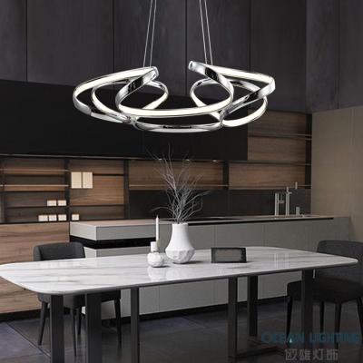 China Modern Nordic Decorative Modern LED Indoor Aluminum Acrylic Hotel Kitchen Bedroom Hanging Pendant Lamp Chandelier Lighting for sale