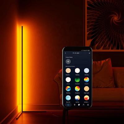 China Modern High Quality Nordic Home Decor Smart Floor Standing Stair Corner Living Room Modern Design RGB LED Floor Lamp for sale