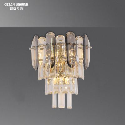 China Modern Fixtures Interior Mounted Decorative Bedroom Hotel Wall Lamp Luxury Indoor Home LED Crystal Modern Wall Lights For Bedside for sale