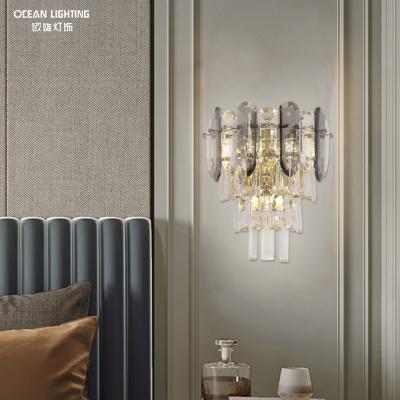 China Modern Mounted Bedroom LED Crystal Modern Wall Lights For Hotel Indoor Home Decorative Staircase Fancy Wall Lamps Wall Lamps for sale