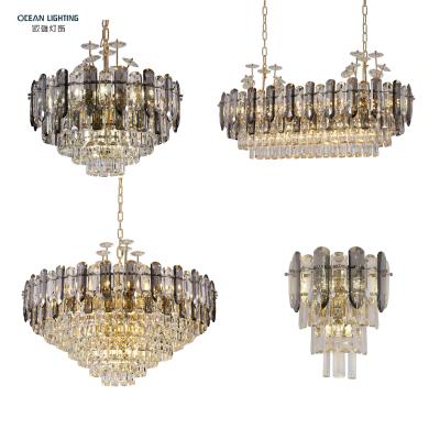 China Large Modern Luxury Crystal Chandelier Hanging Lamp LED Hotel Wedding Decorative Custom Fixture for sale