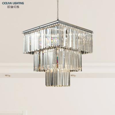 China Modern Indoor Kitchen Decorative Fixture Hanging Luxury Crystal Chandelier Lighting Modern LED Pendant Lamp for sale