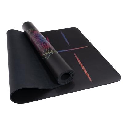 China Non-slip Bestsellers Exercise Custom Logo 5mm Non-slip Yoga PU Natural Rubber Leather Mat Printing OEM Non for sale